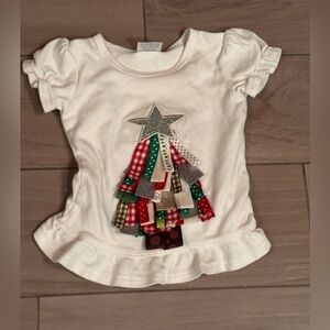 Arb blanks Festive White girls Shirt Christmas Design 18m no stains or wear